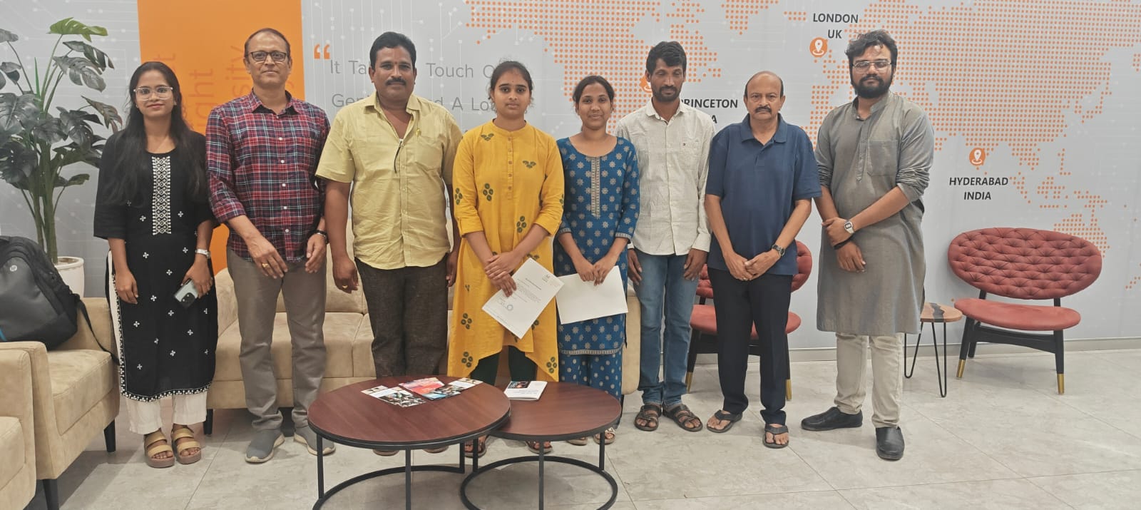Scholarship recipients with Vignana Jyothi CSR partners