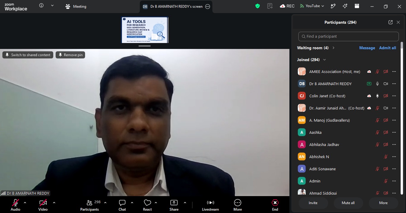 Dr. B. Amarnath Reddy participating in the international conference jury session