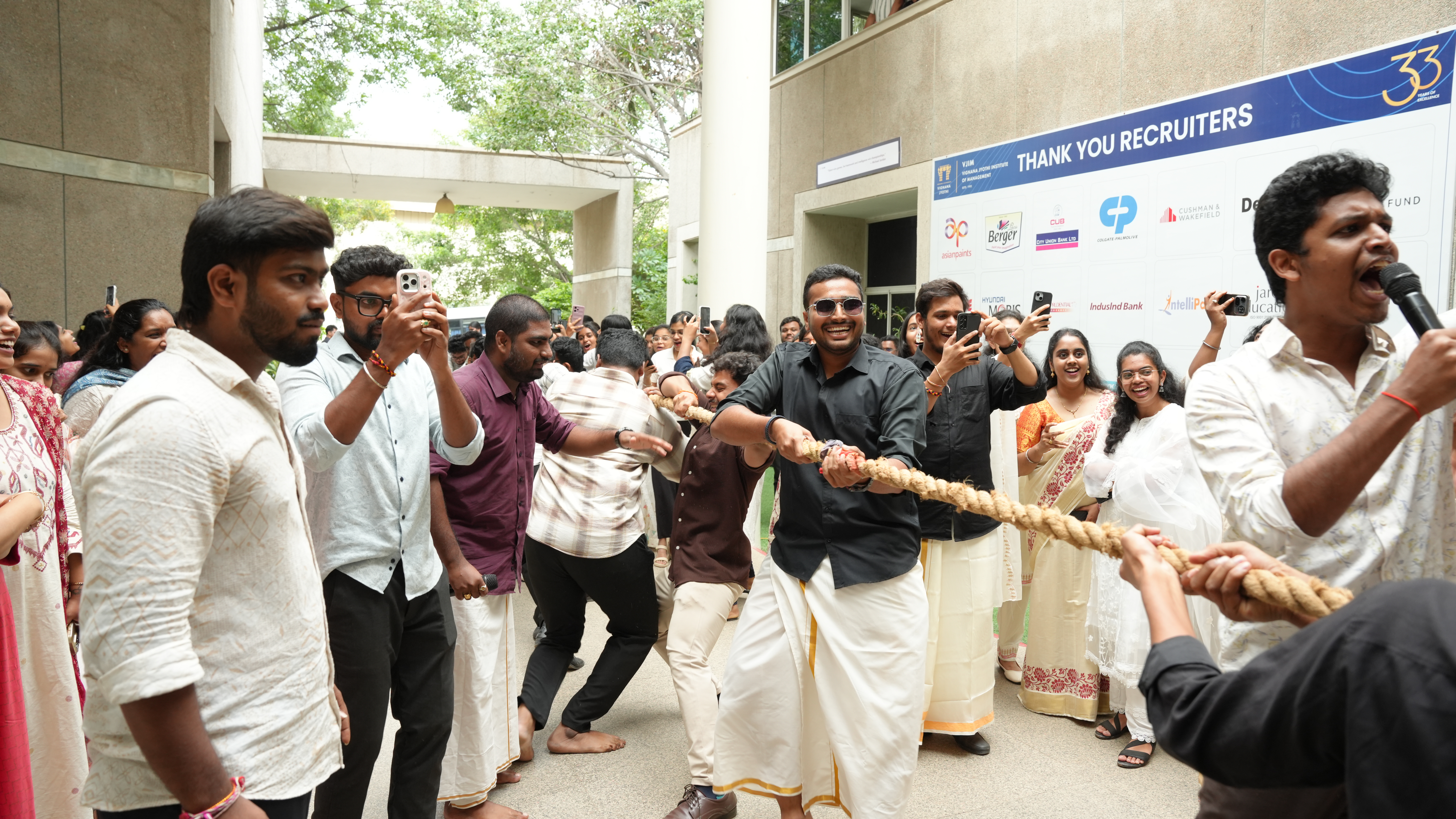Students and faculty celebrating Onam across the VJ community